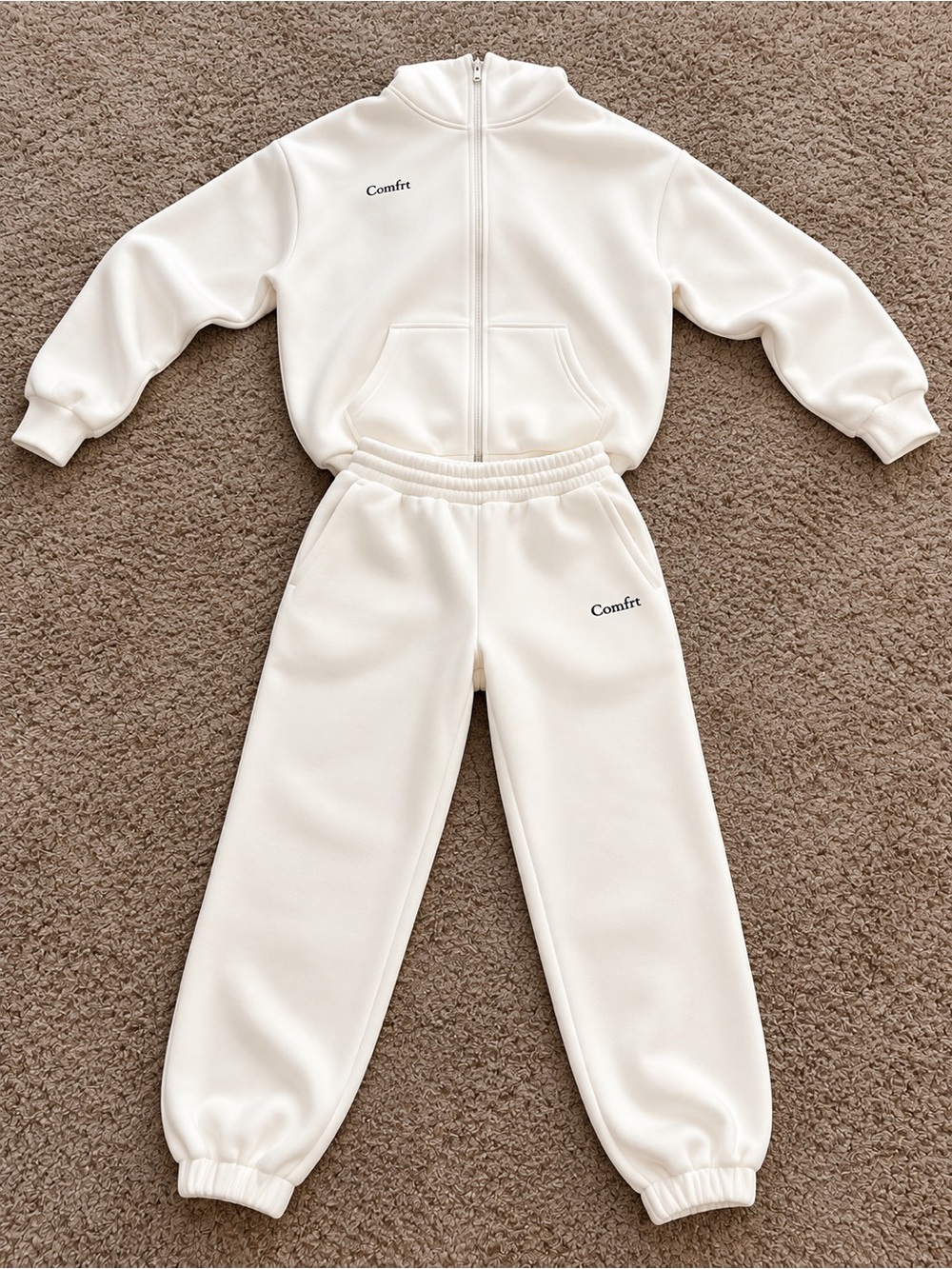 Comfrt Cloud Zip Hoodie & Sweatpants Set Snow White XL